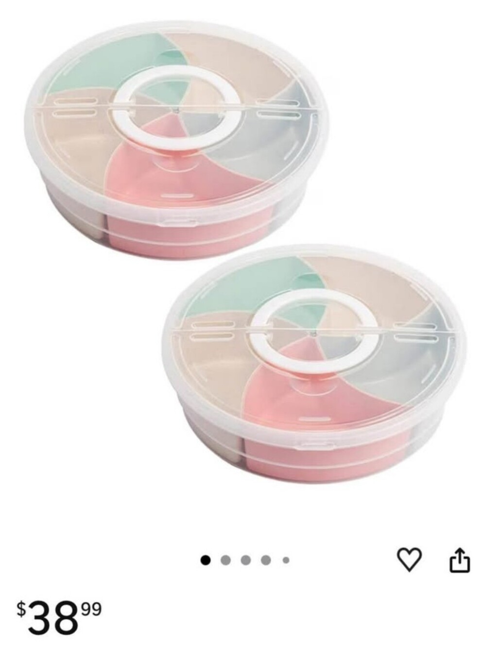 ✨ Set of 2 Snack Serving Trays / Snackle Boxes with Lids & Dividers 🧺 Picnic